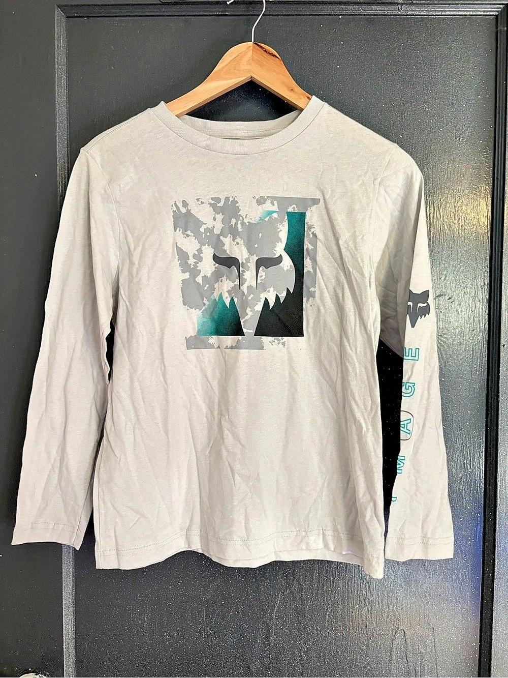 Fox Racing Long Sleeve Graphic Tee Gray youth large
